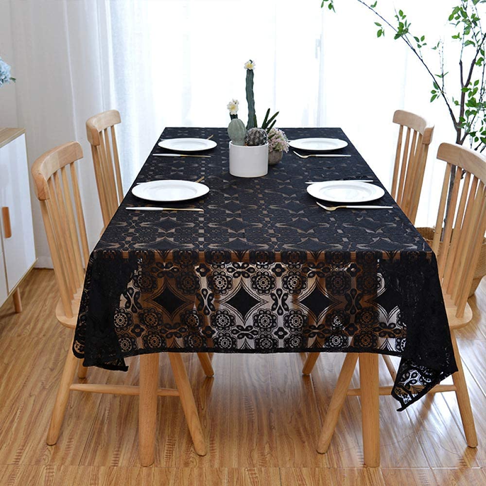 Nappe anti-salissure noire pour décoration de table basse de salon