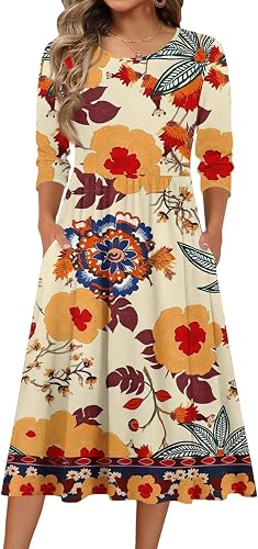 Summer Outfits for Women 2026 Wedding Guest Dresses Classy Women Round Neck 3/4 