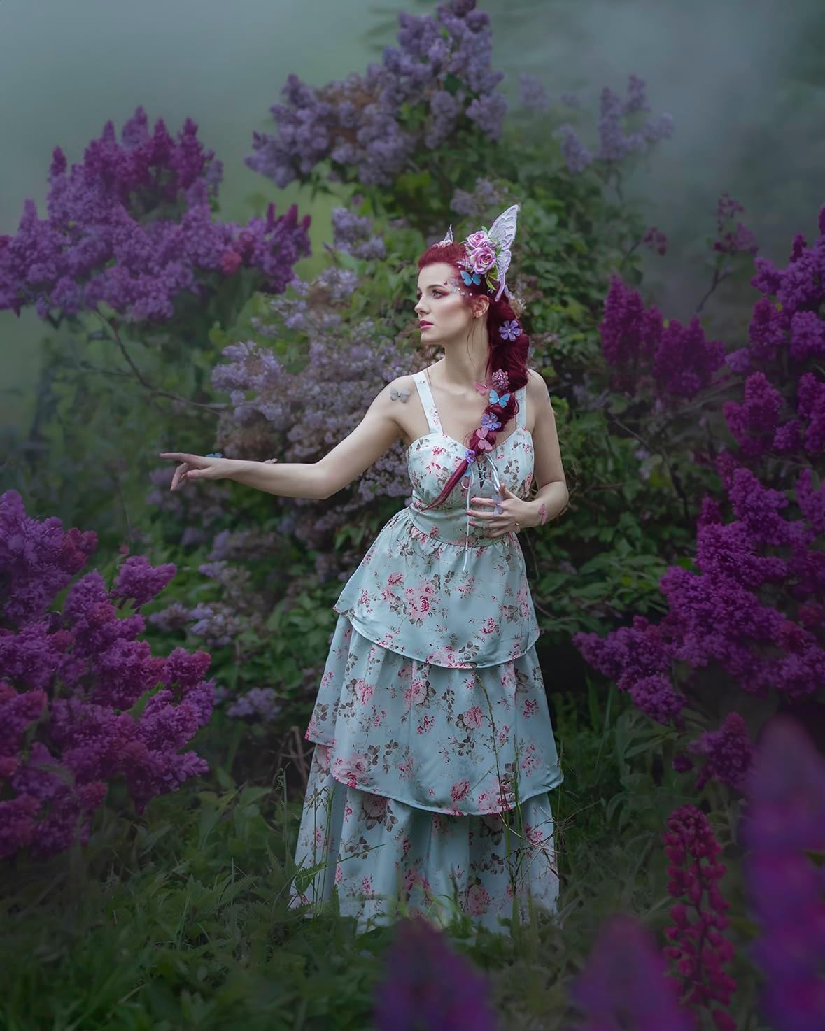 Scarlet Darkness Milkmaid Corset Dress for Women Summer Wedding Guest Dresses Cocktail Floral Sundress with Pockets - Image 6