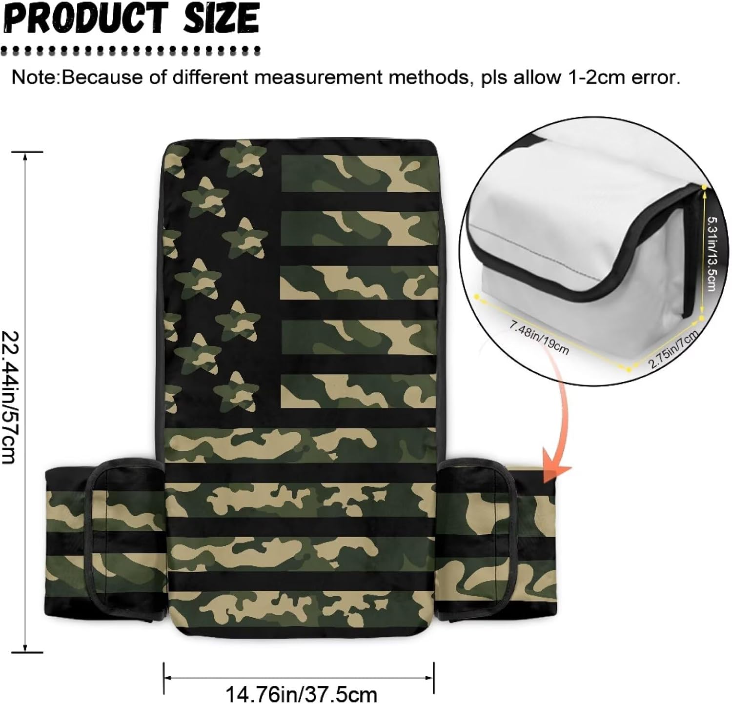 Bulopur Green Camo Tractor Seat Cover Replacement Weatherproof American Flag Riding Mower Seat Cover for Cub Cadet Kubota John Deere