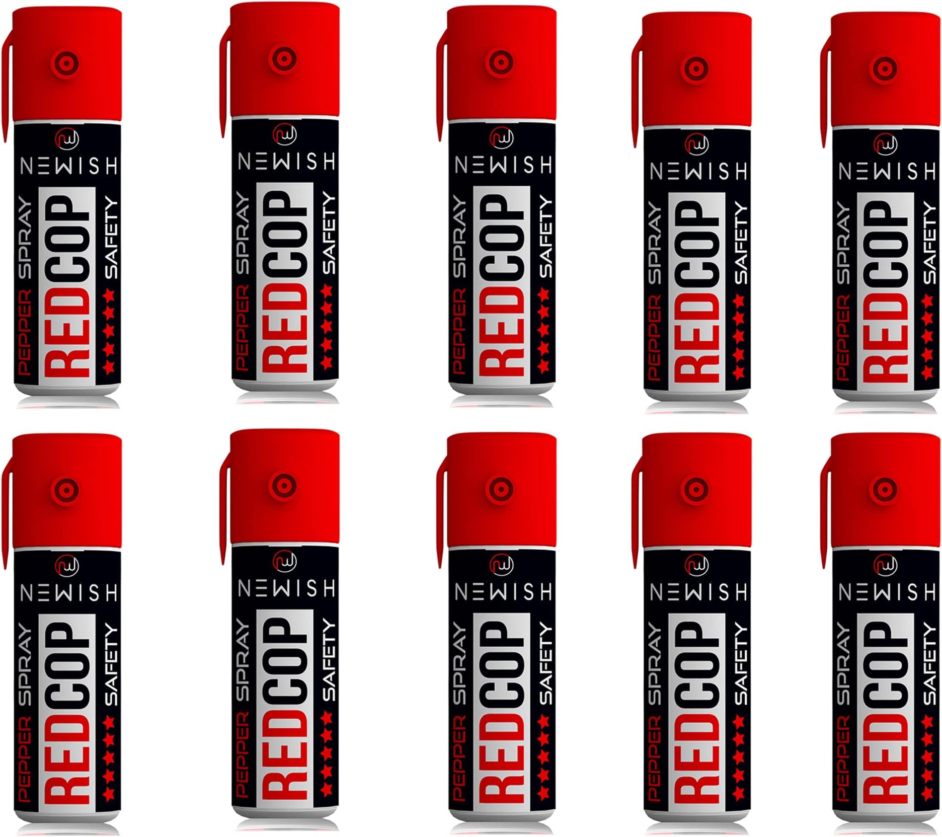 Newish Pepper Spray for Women & Men - 55 ML (Pack of 10) | Pocket-Sized Personal Safety Spray for Students, Commuters & Night Walks | Quick-Action, Non-Lethal, Legal, 15 ft Range