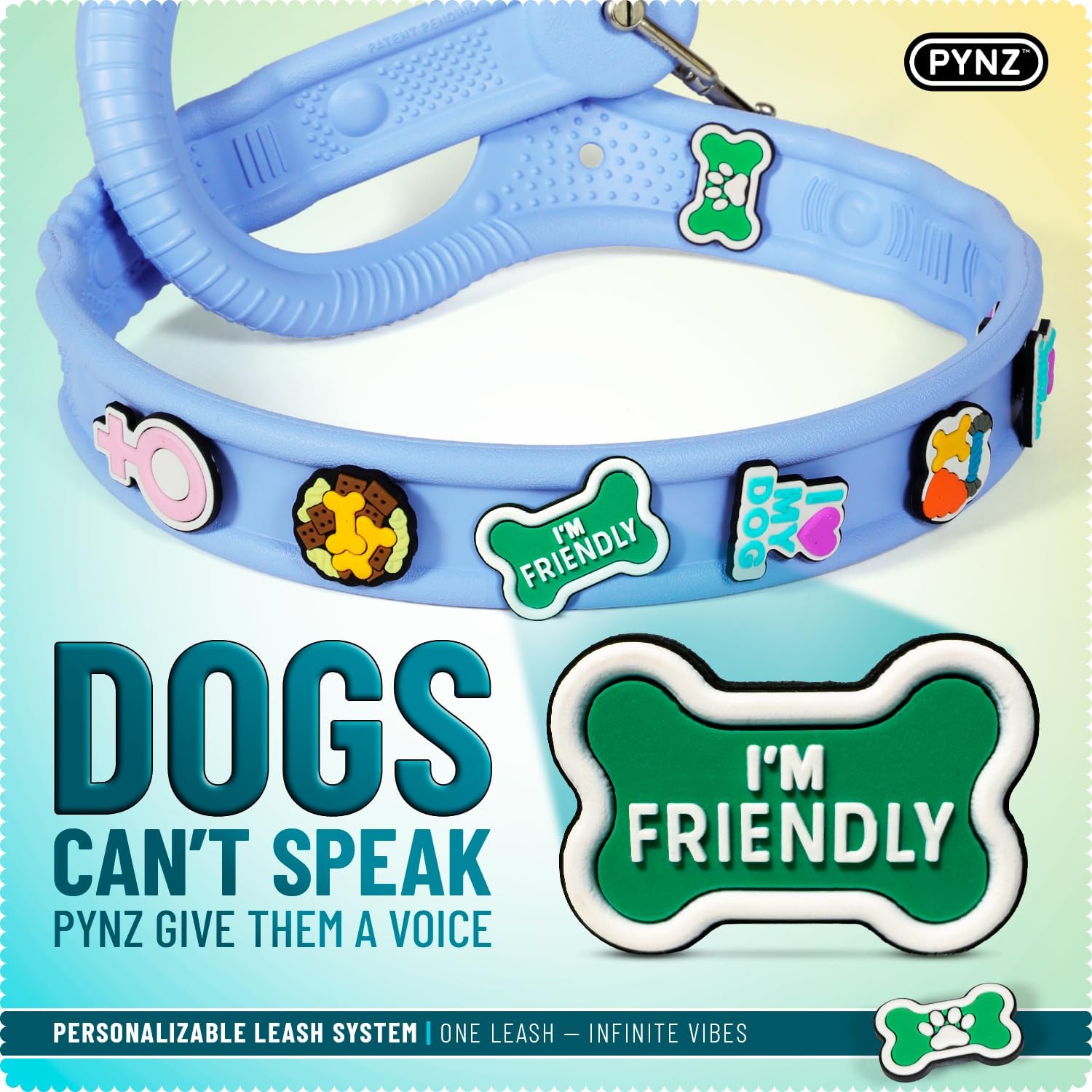 Personalized Dog Leash with Snap-in Charm System - Lightweight Waterproof EVA, Tangle-Free Design & Modern Comfortable Grip, Shadow Black