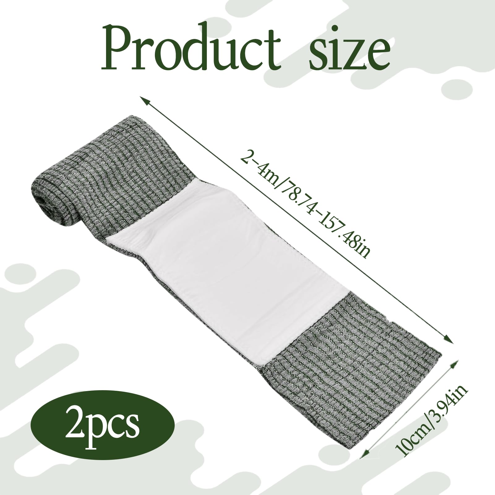 2 fasce tattiche israeliane da 4", fasciatura israeliana, con bendaggio a pressione sottovuoto, per sport all'aria aperta, campeggio, escursionismo, arrampicata