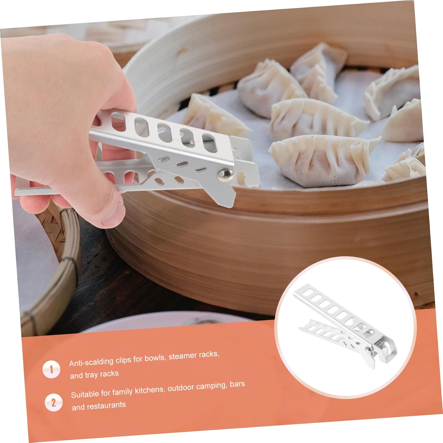 Ipetboom Scald Frying Pan Gripper Aluminum Alloy Kitchen Utensil for Cooking Handling and Hot Plate Lifting Convenient Cookware Tool for Home and Outdoor