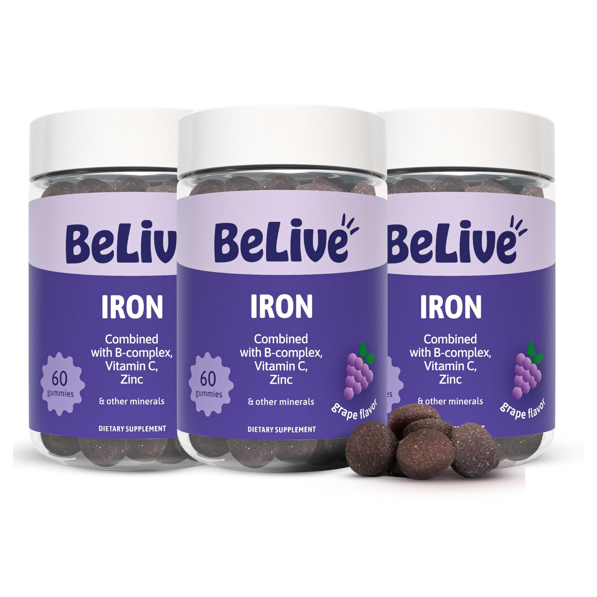 Belive Iron Gummies, Multivitamin Supplement, Blood Oxygen Support, 60 Ct — Amazon image 10