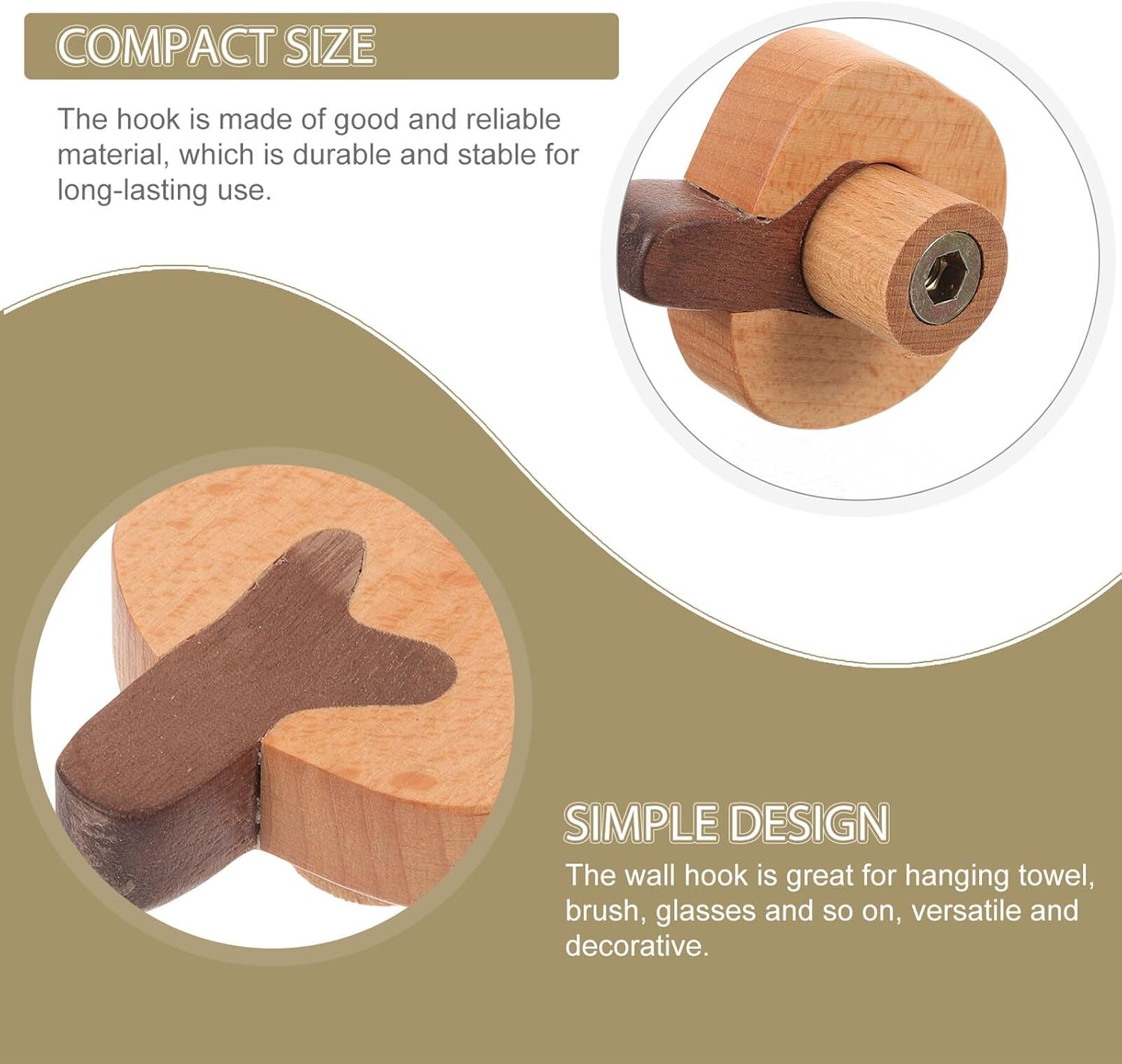 Gadpiparty Adhesive Tree Coat Hook Small Solid Wood Wall Hook for Room Nordic Style Storage Organizer for Bedroom Bathroom