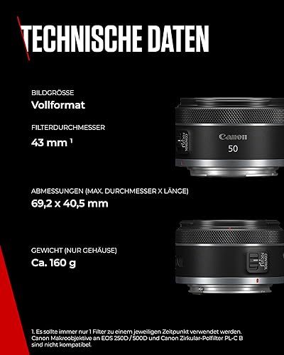 Canon RF 50mm F1.8 STM Objektiv | Kompakt leicht — nuotrauka 6