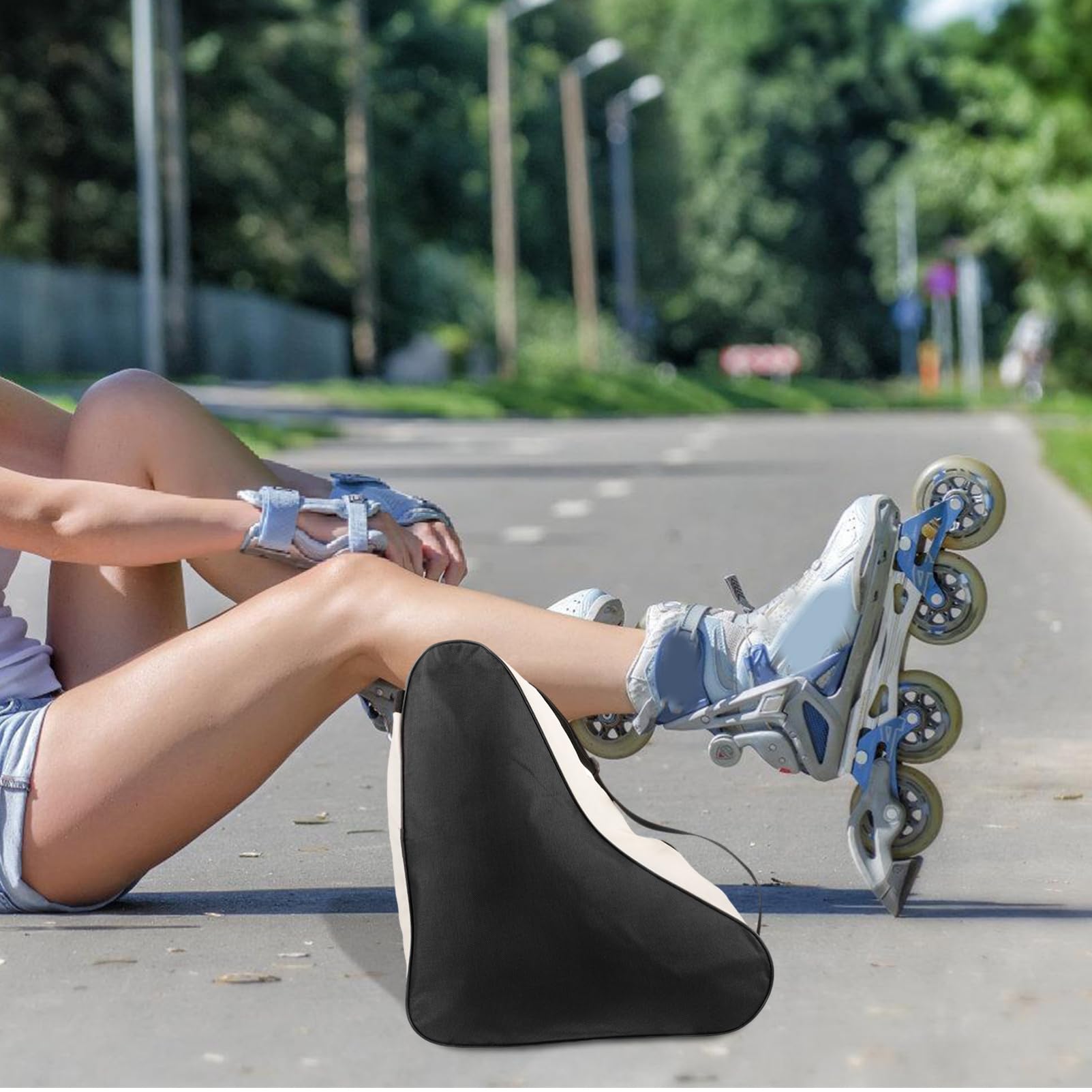 POPETPOP borsa per pattini a rotelle pattini a rotelle per contenitore per pattini a rotelle ghiaccio custodia per scarpe da pattinaggio custodia per pattini