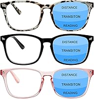 Vista 11 de Paquete de 3 lentes de lectura multifocales progresivos para mujeres y hombres, con bloqueo de luz azul, lentes de computadora con bisagra
