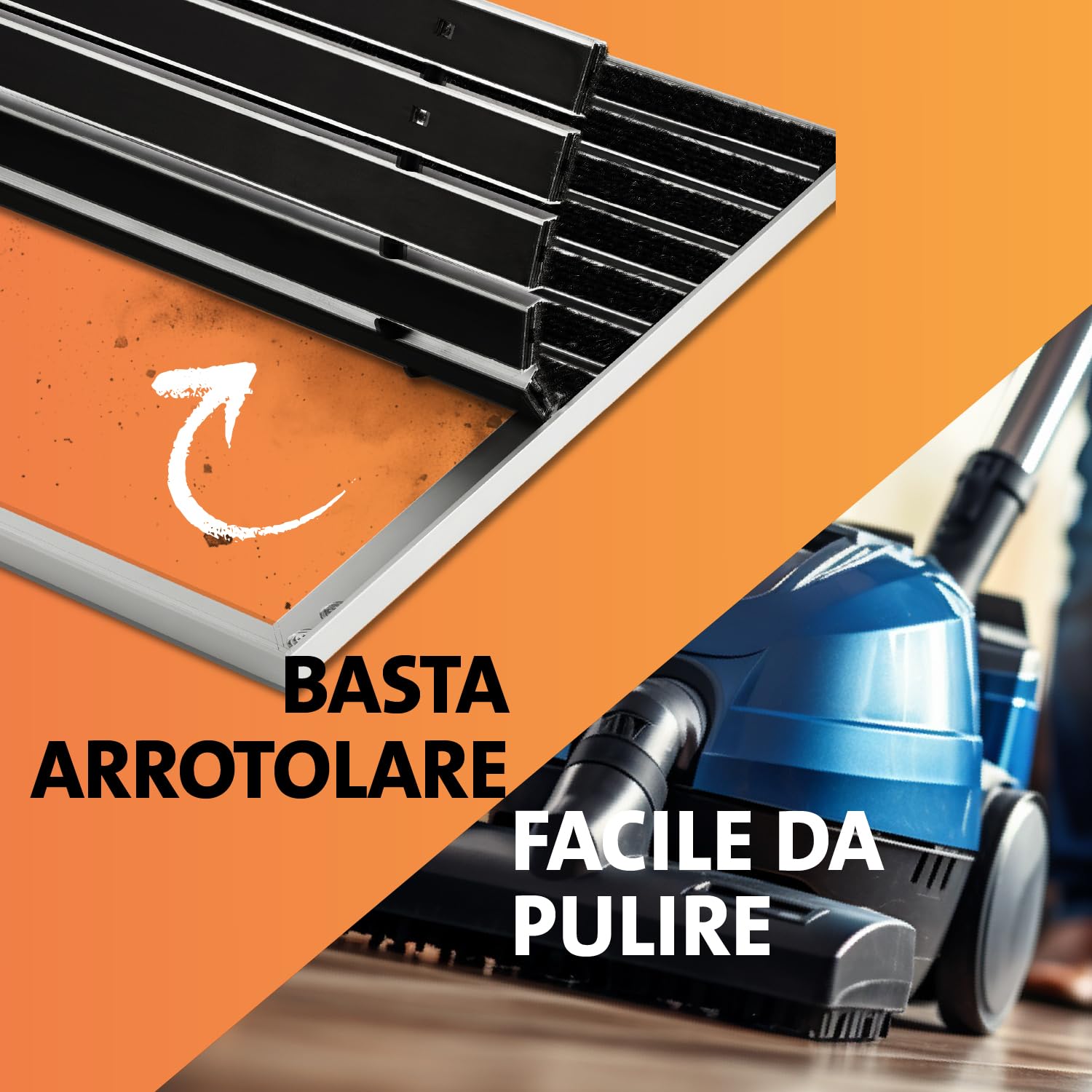 Tappeto tecnico d'ingresso in alluminio per interni ed esterni I Zerbino con telaio antisporco incorporato (antracite, 100 x 50 cm)