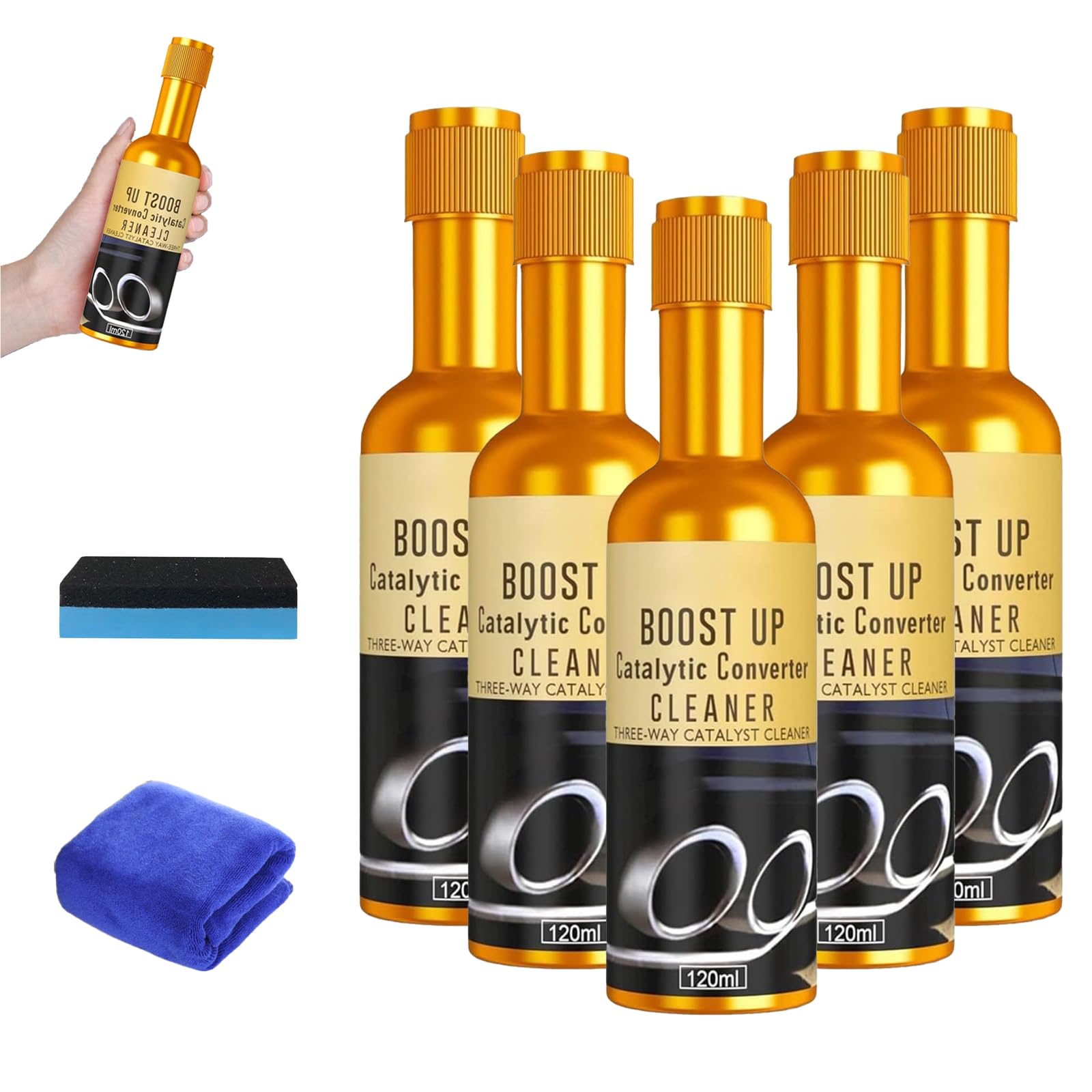 Genérico Instant Car Exhaust Handy Cleaner, Catalytic Converter & Fuel System Cleaner, Exhaust Pipe Carbon RemovalCleaner, Engine CarbonCleaner for Performance Optimization (5pcs)