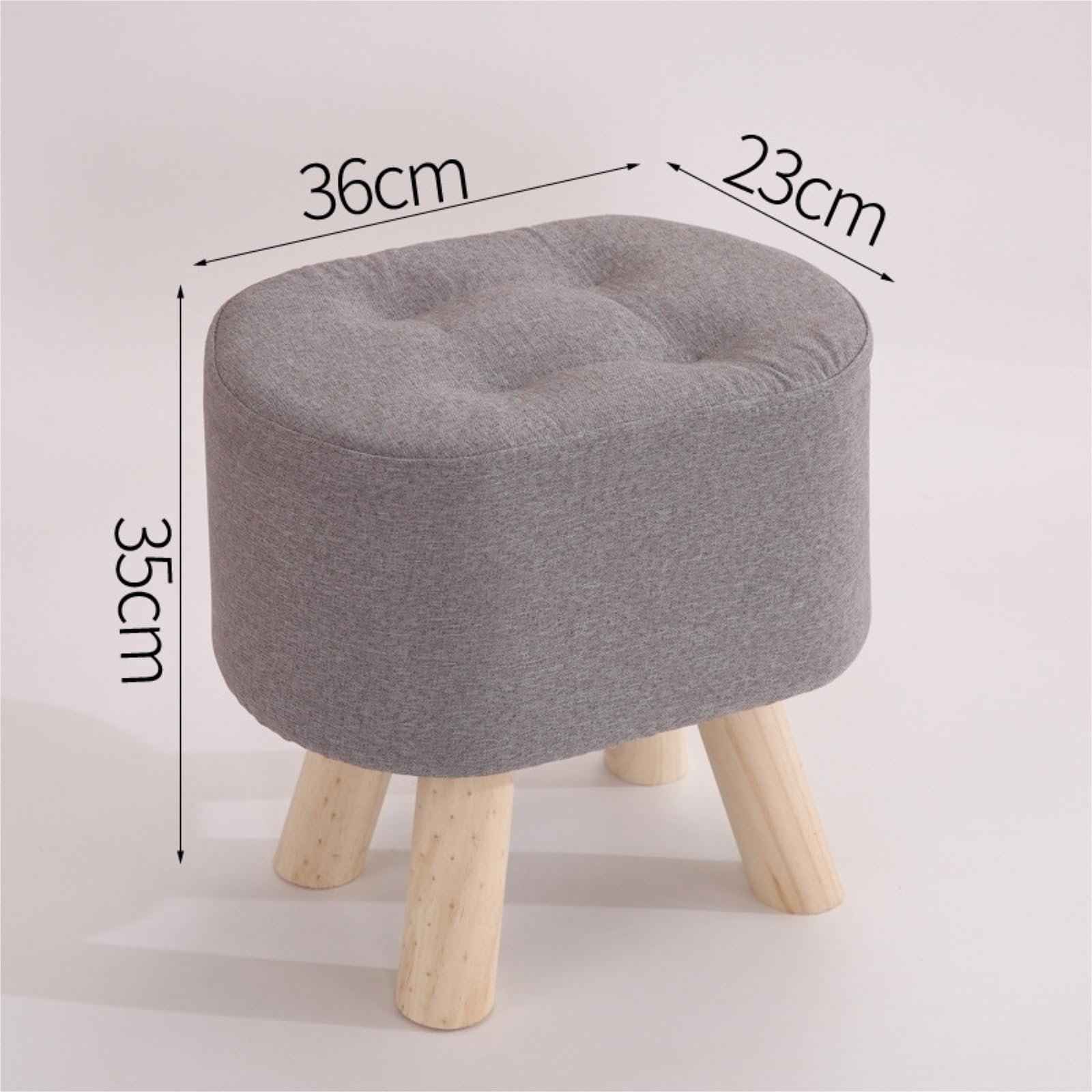 Ottomana Salón Reposapiés Tapizado En Lino Y Algodón For La Entrada del Salón Asiento Extra(Gray)