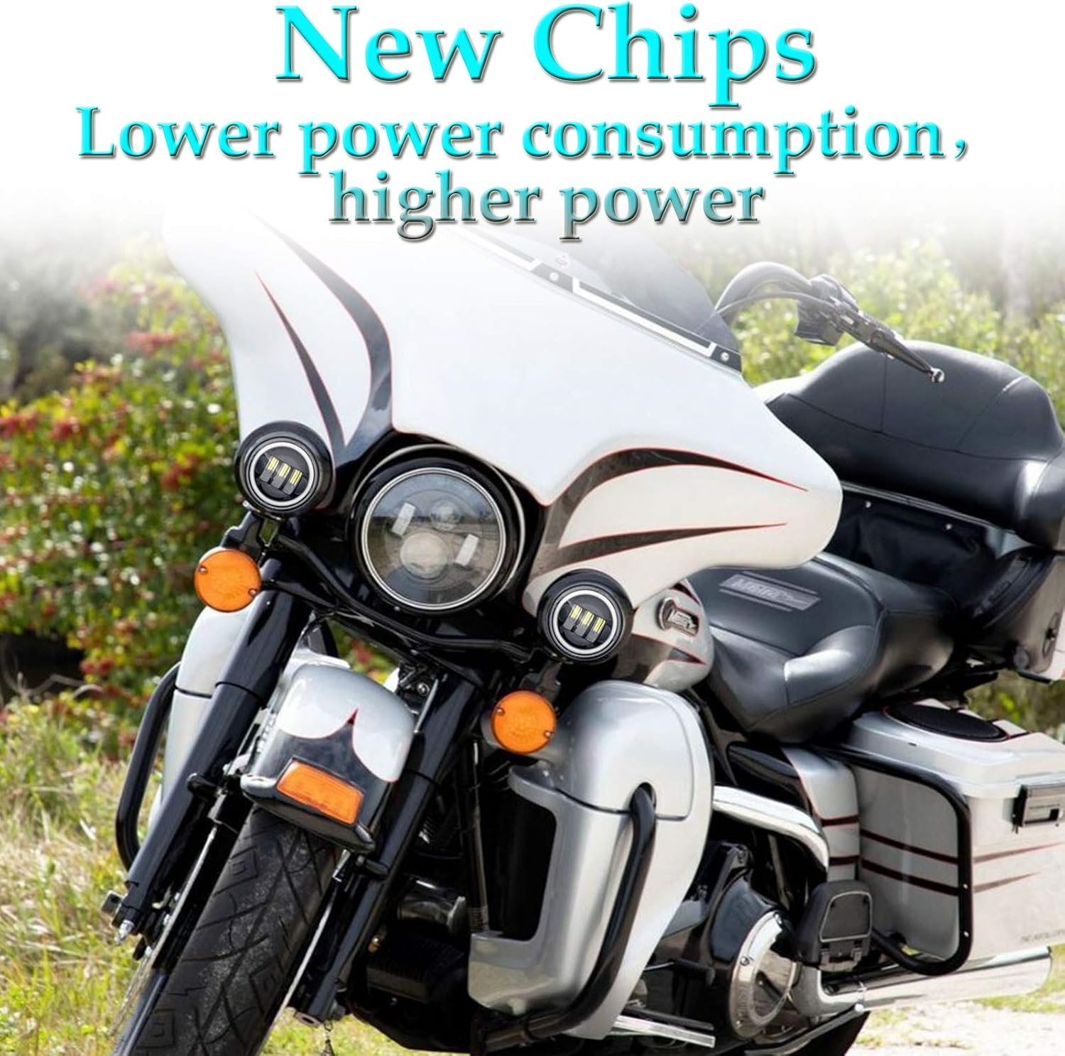 1 Pair 4.5 Inch Led Fog Light With Angel Eyes Passing Lamps DRL bulb For Motorcycle Fog Lamp (Black Fog Light With Angel Eye)