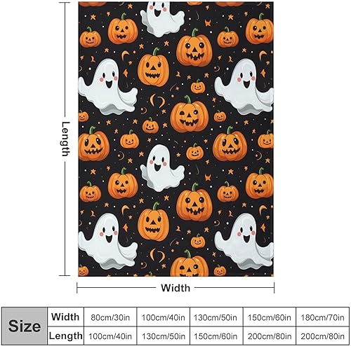 Miniatura 2 de Manta de forro polar de franela, manta suave y cálida de felpa esponjosa, sombrero de bruja de telaraña, murciélagos negros y calabazas decoradas