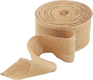 LEXININ Rollo de cinta de yute de 10 cm x 20 m, cinta de arpillera natural para envolver regalos, cumpleaños, bodas, color marrón claro