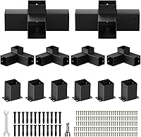 QZER Heavy Duty Pergola Brackets Kit for 4x4 Lumber - Rust-Proof 3-Way & 4-Way Gazebo Hardware for Patio Backyard