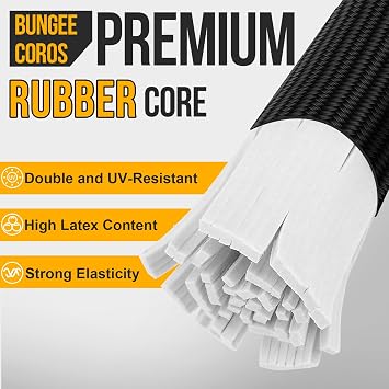 Bungee Cords with Carabiner Hooks, 12 Inch Small Short Resistant Bungee Cords with Hooks, Black, 6 Pack for Multiple securing Options