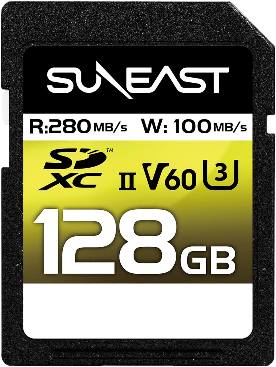 Ultimate Pro 128GB SDXC UHS-II Memory Card — Up to 280MB/s, 100MB/s Write, V60, C10, U3, High Speed SD Card for 4K UHD 60fps Video, DSLR and Camera