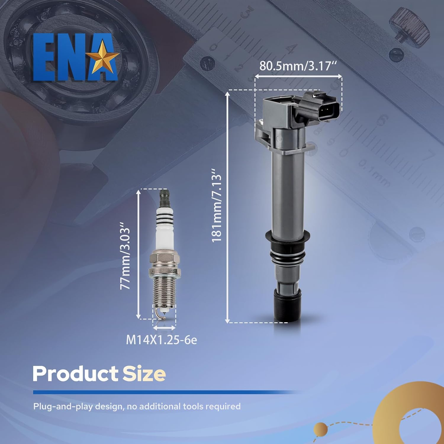 ENA Pack 6 UF270 Ignition Coil and 4504 Spark Plugs 3.7 V6 2002 2003 2004 2005 2006 2007 2008 Compatible with Dodge Jeep Mitsubishi Liberty Grand Cherokee Raider Commander Nitro Durango Dakota