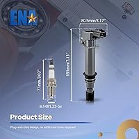 Vista 6 de ENA Paquete de 6 bobinas de encendido UF270 y bujías 4504 3.7 V6 2002 2003 2004 2005 2006 2007 2008 compatible con Dodge Jeep Mitsubishi Liberty