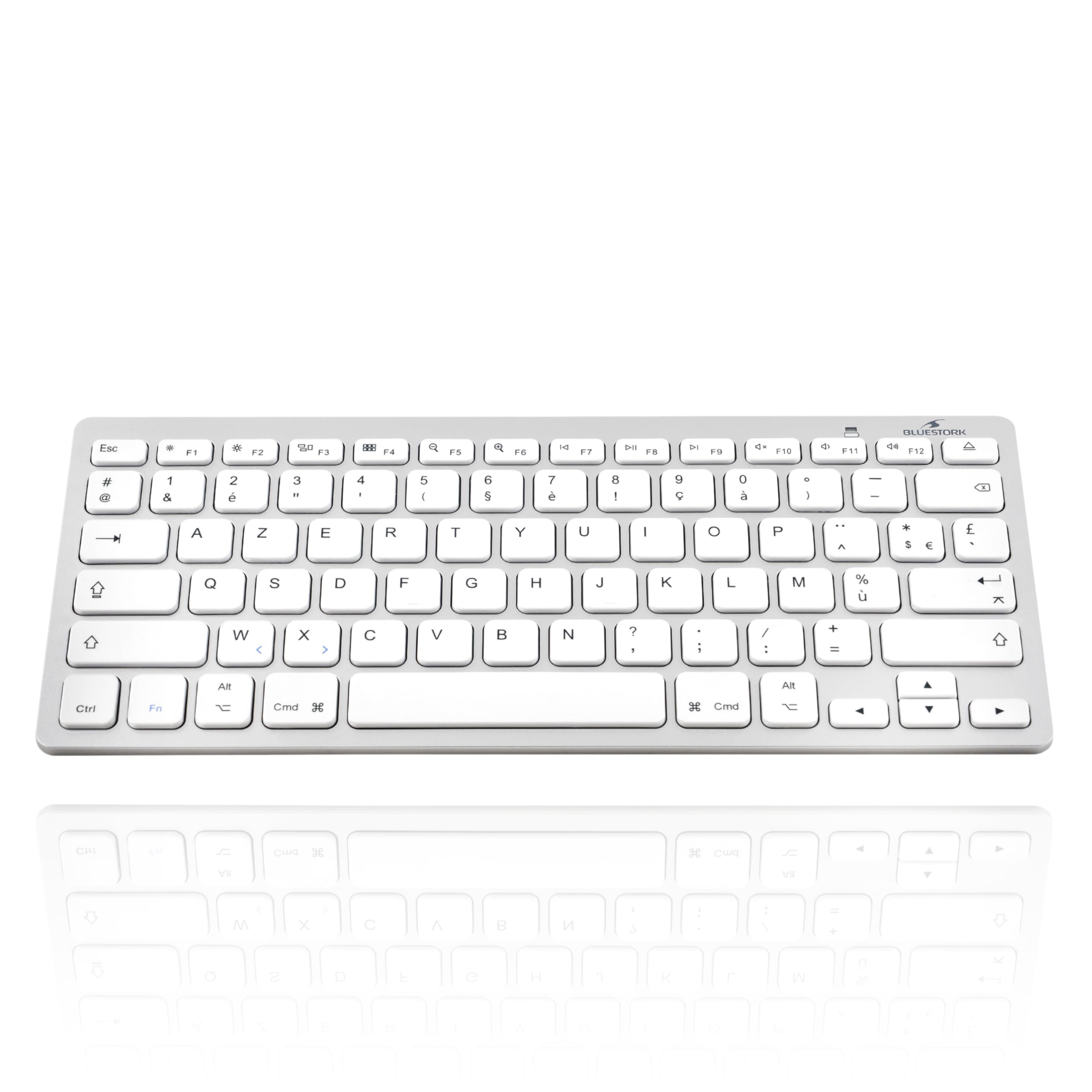 Bluestork Teclado inalámbrico Bluetooth para Mac, MacBook Pro, MacBook Air, iPad Air 4/3, iPad Pro 12.9/11, iPad Air/Pro/Mini, iPhone -Mini Teclado para Mac QWERTY con Ñ - Compacto y Ligero - New