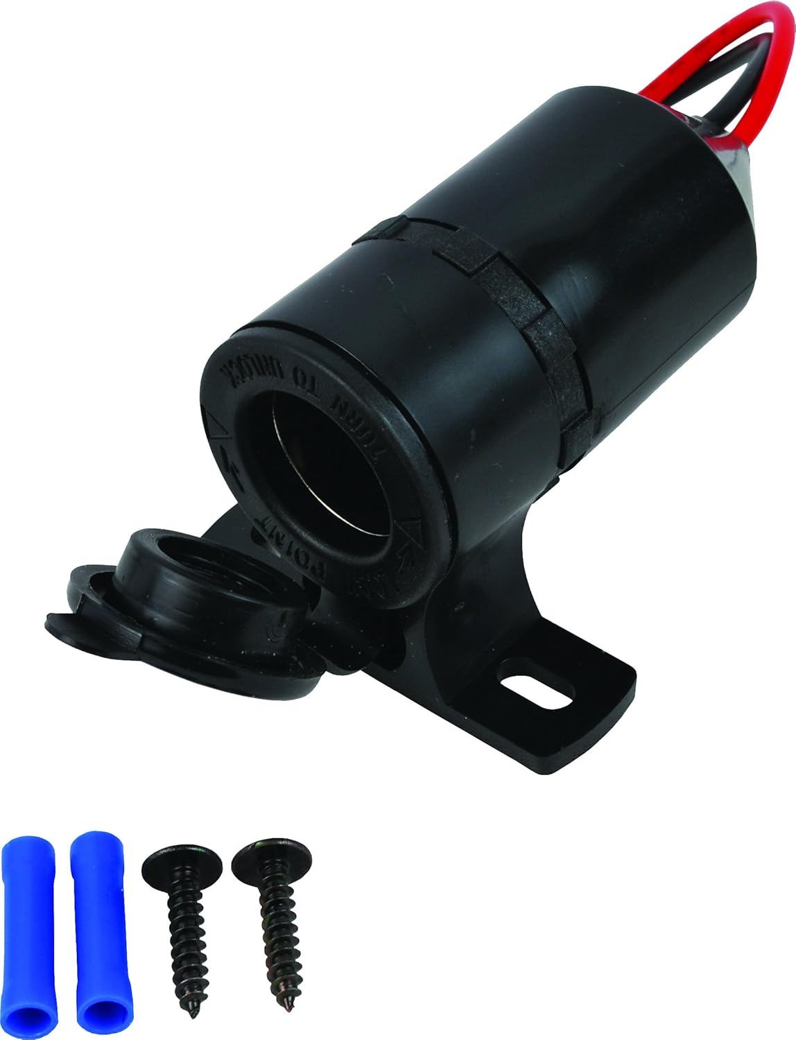 Attwood 11862-6 Universal 12V Cigarette Lighter Adapter Socket Outlet for Marine/RV with Mounting Kit