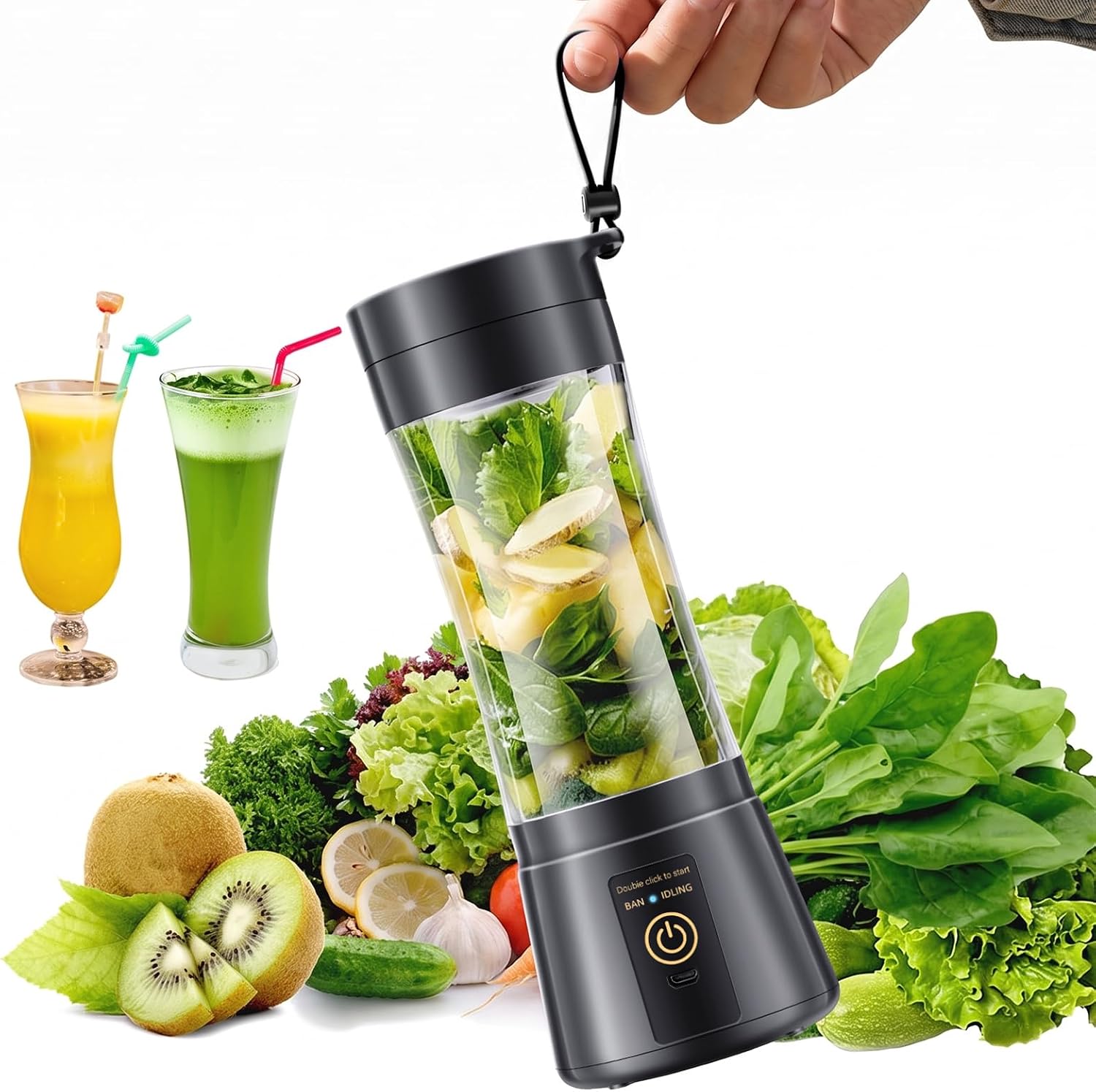Single Serve Milkshake Blender, Freshly Squeezed in Kitchen/Office/Travel