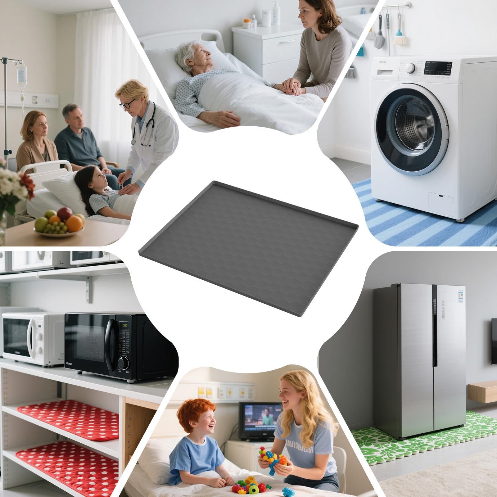 Bettseitentoilettenmatte - rutschfeste Silikon Unterlage Für Den Toilettenstuhl,Multifunktionale Boden Schutzmatte für Wohnheim Wohnung Badezimmer Schlafzimmer