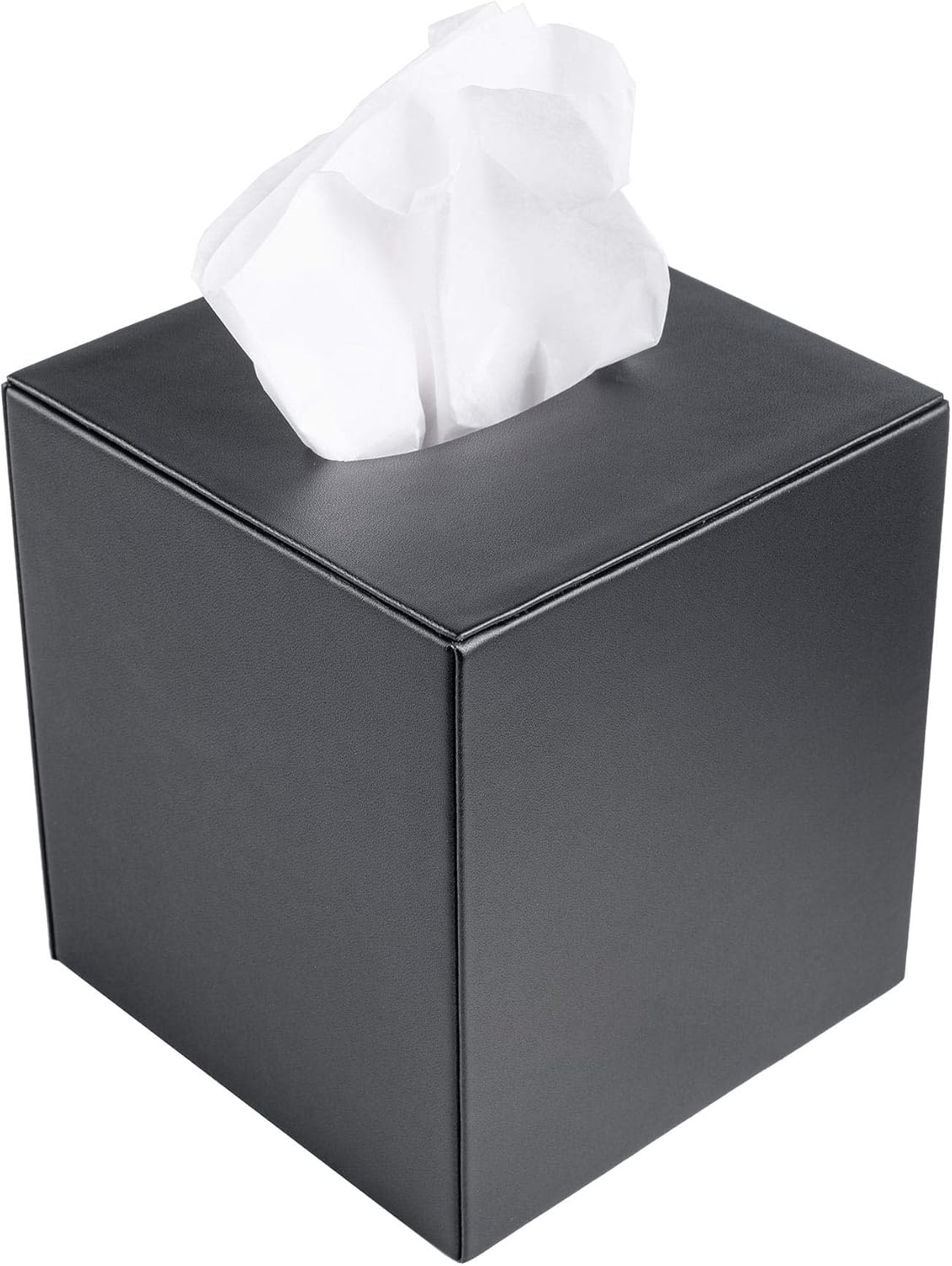 Dacasso A1337 Tissue Box Cover, 5.12 x 5.06 x 5.625, Black