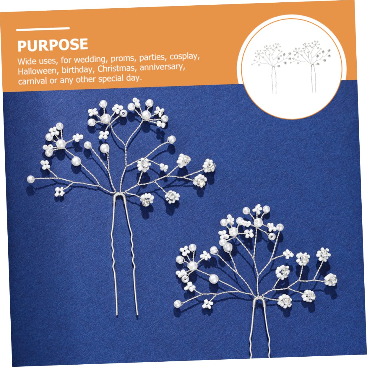 FRCOLOR 10 Pezzi forcina a forma di u perla hair pin hair clips hair bow fermaglio per da sposa Nozze fermaglio per di perle accessori per da sposa Lega Silver