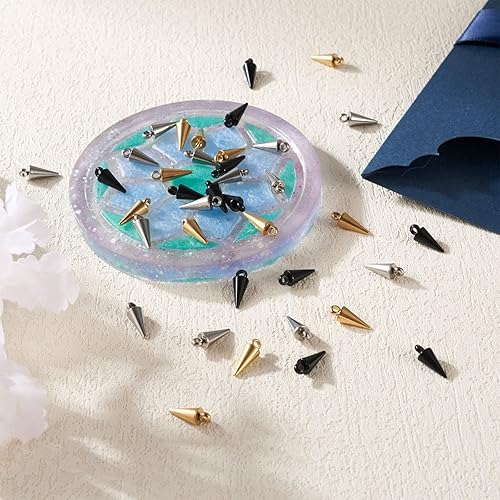 Miniatura 7 de 150 dijes de cuentas con forma de espiga, estilo tibetano, forma de cono de bala larga, para manualidades, collares, aretes, joyería