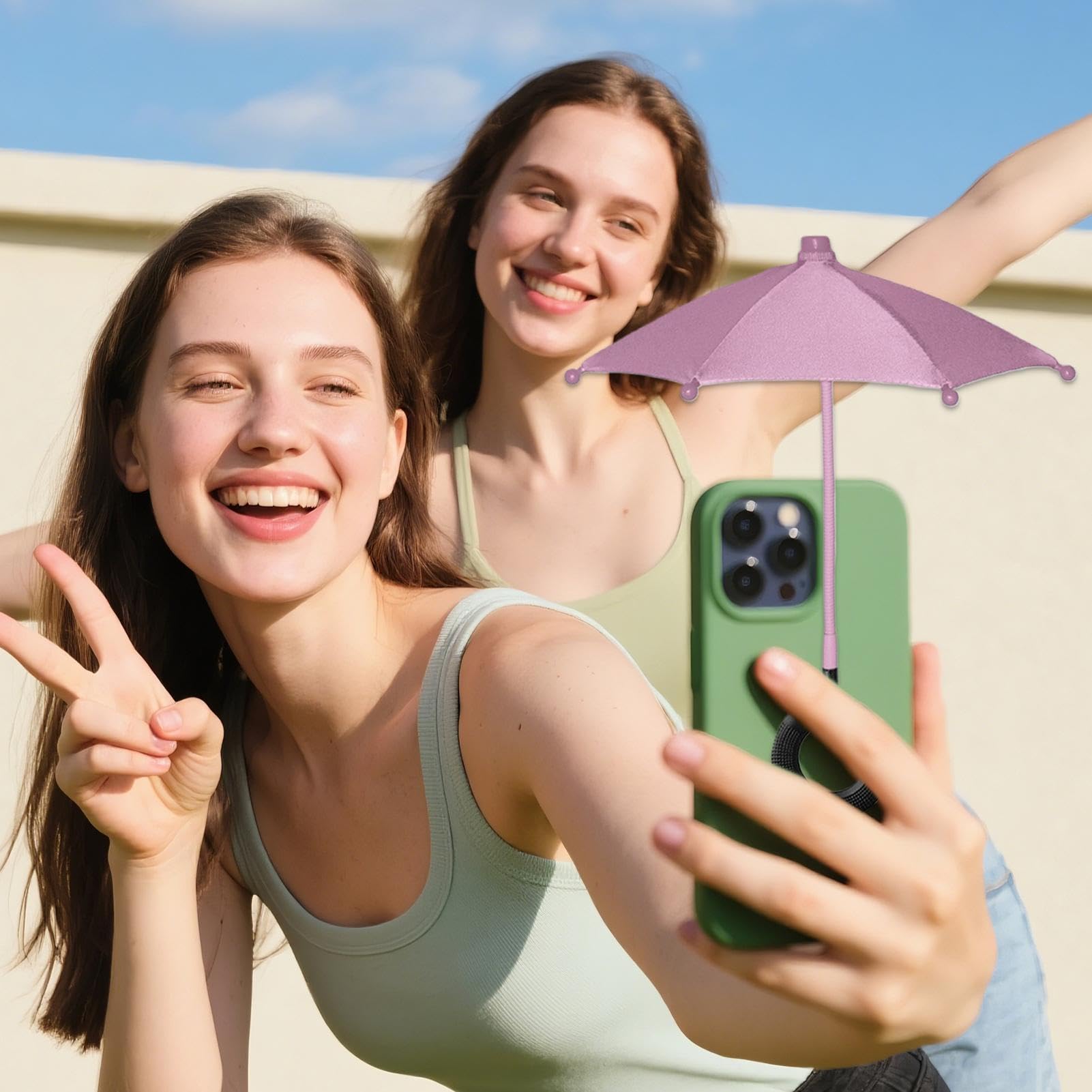 Generico Ombrellino Magnetico Per Cellulare, Parasole Cellulare Regolabile, Mini Ombrello Telefono Per Sole E Pioggia Bici Moto