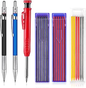 48 Matite Da Carpentiere Ovali + 4 Temperamatite - Per Legno, Mattoni, Superfici Ruvide - Foto 8