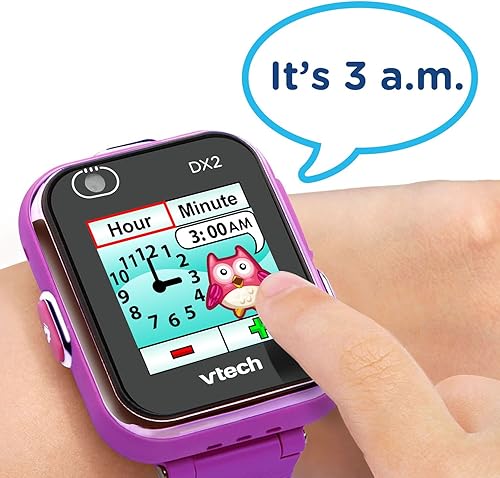 Vista 4 de VTech Reloj inteligente Kidizoom Smartwatch DX2 edición especial, floral con aves y correa violeta vívido