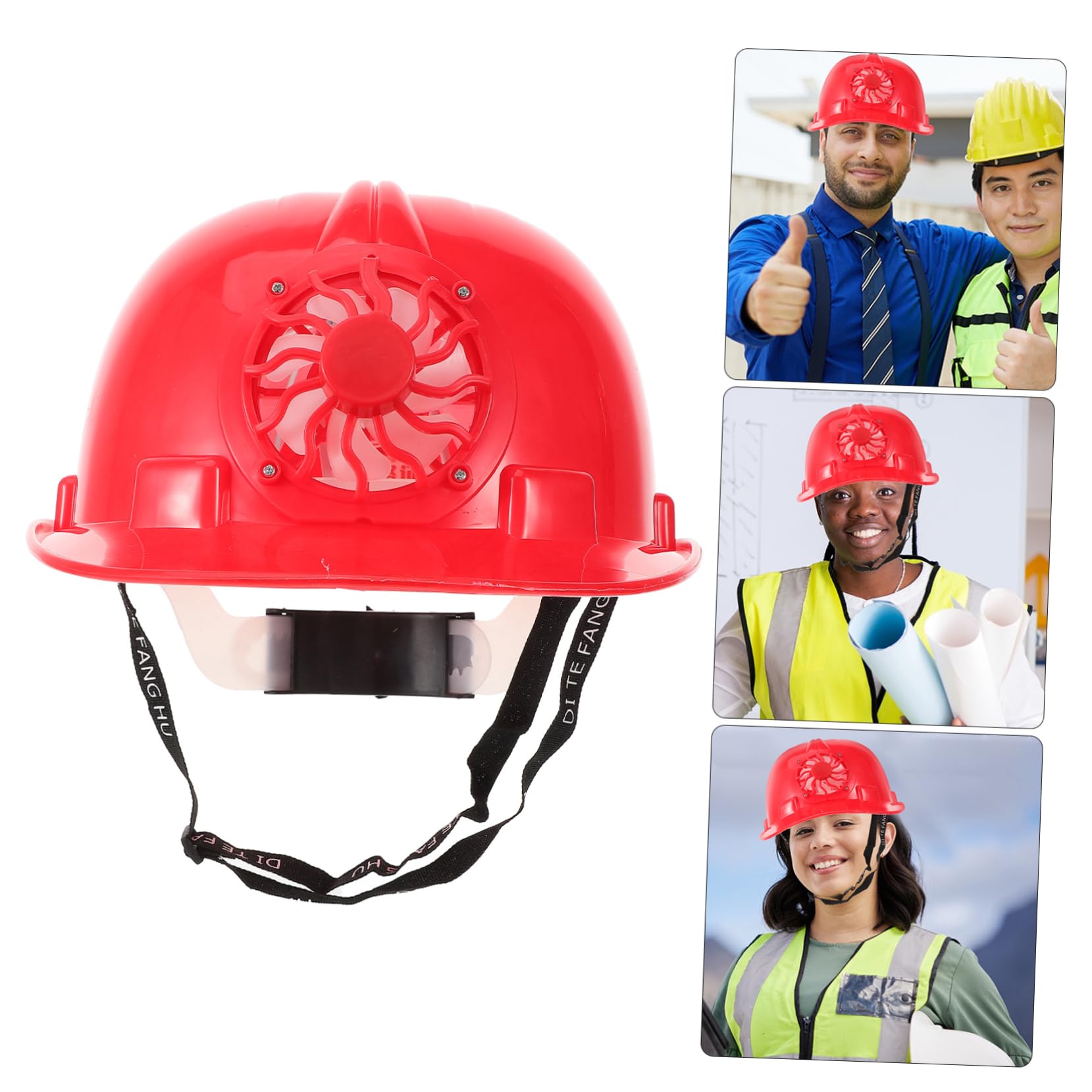 Casco Per Ventilatore Solare Costruito Elmetto Con Elmetto Riflessivo Casco Da Costruzione All'aperto Caps Lavoro Con Ventilatore Cappello Da Costruzione Da Uomo Fan Plastica Rosso