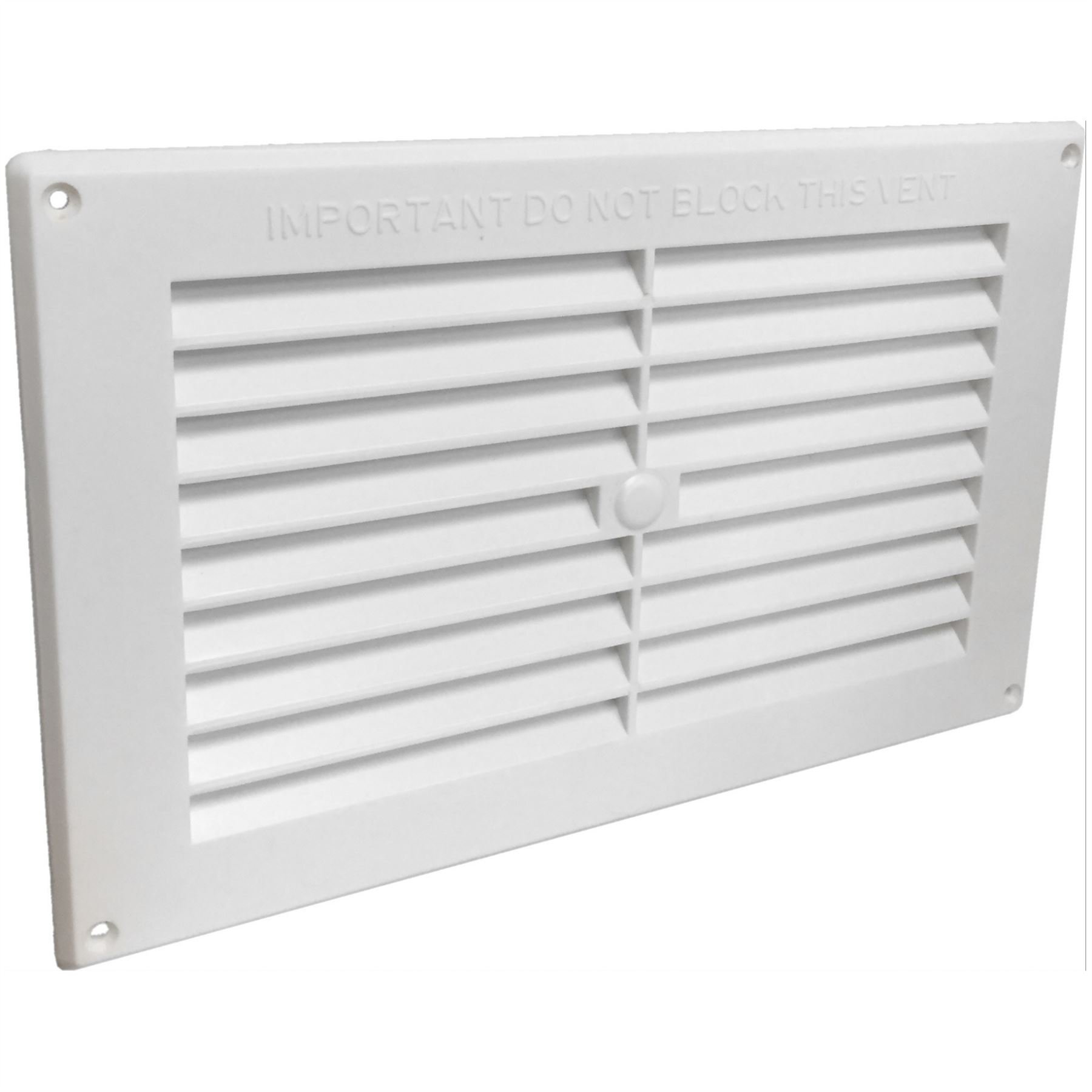 Fort Fasteners Fixed Louvre Vents with Flyscreen Maximum 229mm X 150mm (9 Inch X 6 Inch) White Plastic Surface Mounting Premier 2 Vents