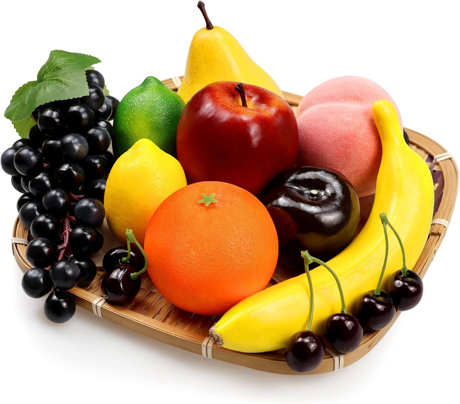 Lorigun Artificial Fruits for Decoration Fake Fruit Props 10 Types of Fruits Total 12 Pieces