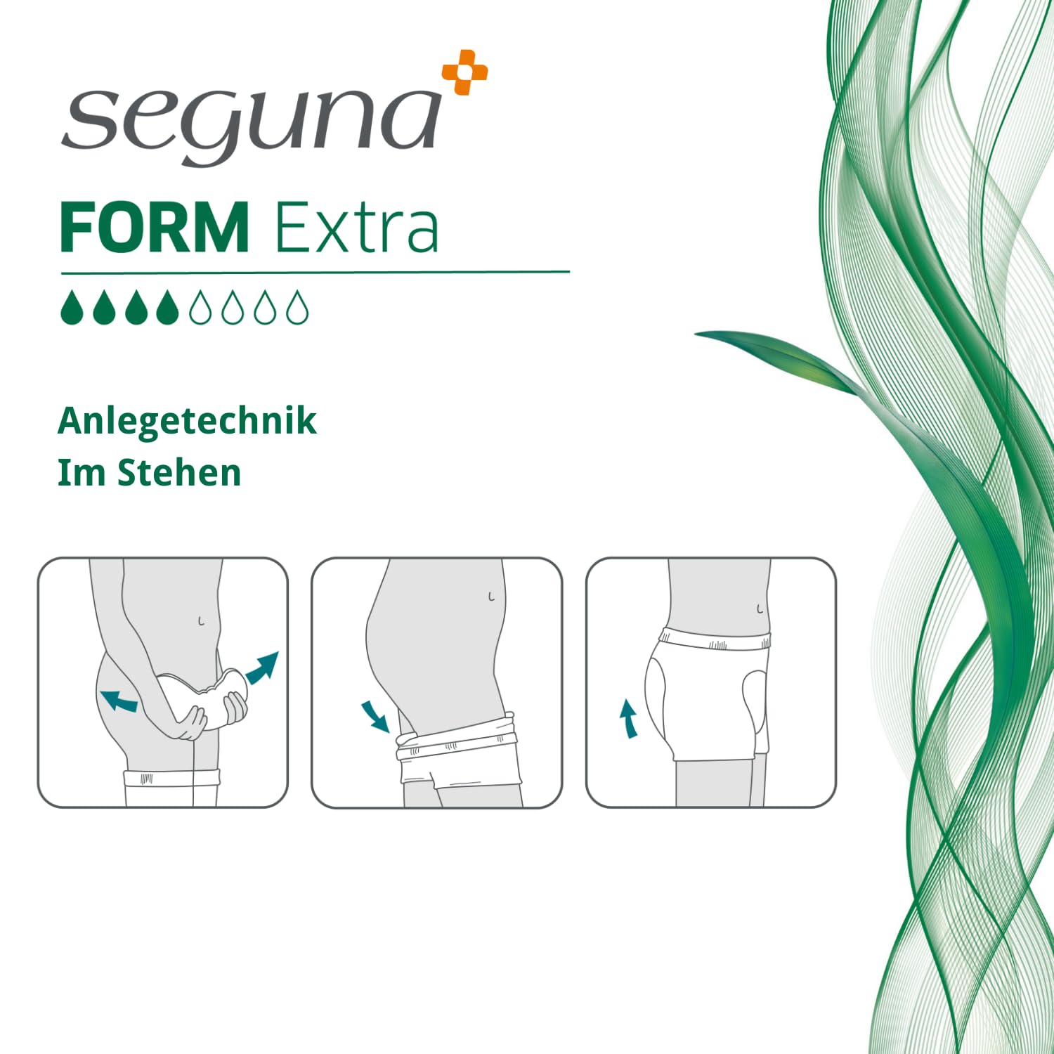 SEGUNA Form Extra, Inkontinenzvorlagen für Frauen und Männer, Anatomische Vorlagen bei mittlerer Inkontinenz, Stuhlinkontinenz (Sparpaket (4 x 25 Stück))