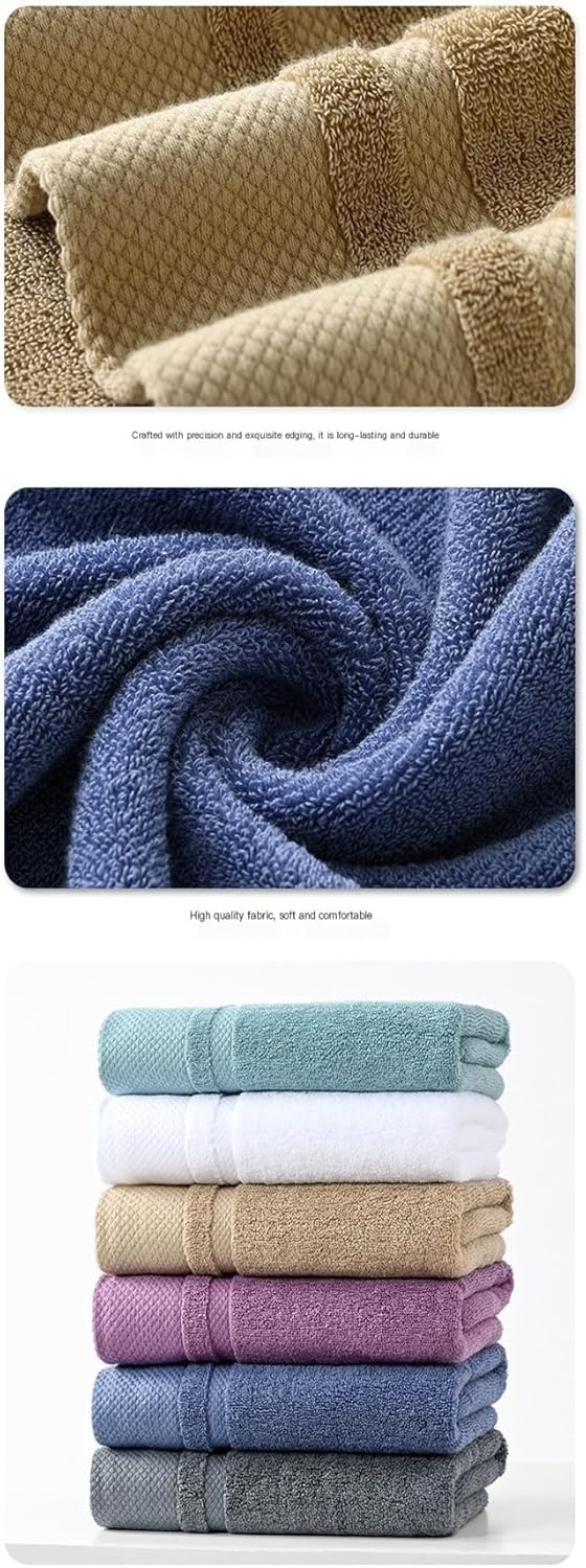 Pure Cotton Towel Thick Absorbent 50x100cm Soft No Shedding 2-Pack Multi-Color Home Small Bath Towel(Grey)