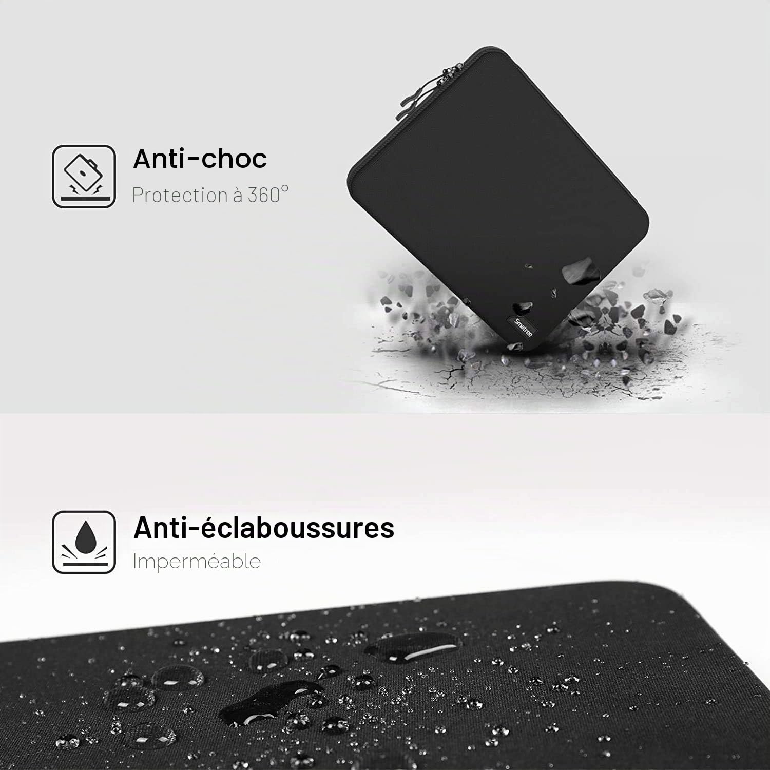 Smatree 15 Pouces étui Rigide Housse pour Samsung Galaxy Book2 Pro 15,6 Pouces/Book Pro 360 15.6", Sacoche de Transport Mince et Résistante aux Chocs, Noir