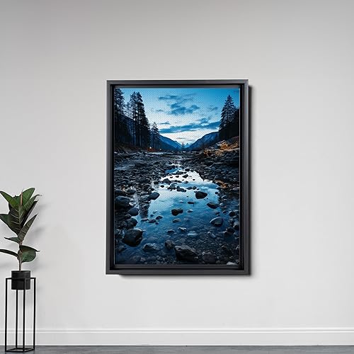 Miniatura 5 de Cool Wall Art Landscape Mountains Nature print Prints Minimalist Modern Home Artwork Decoration Night Sky With Stars, Framed Canvas Print, Canvas