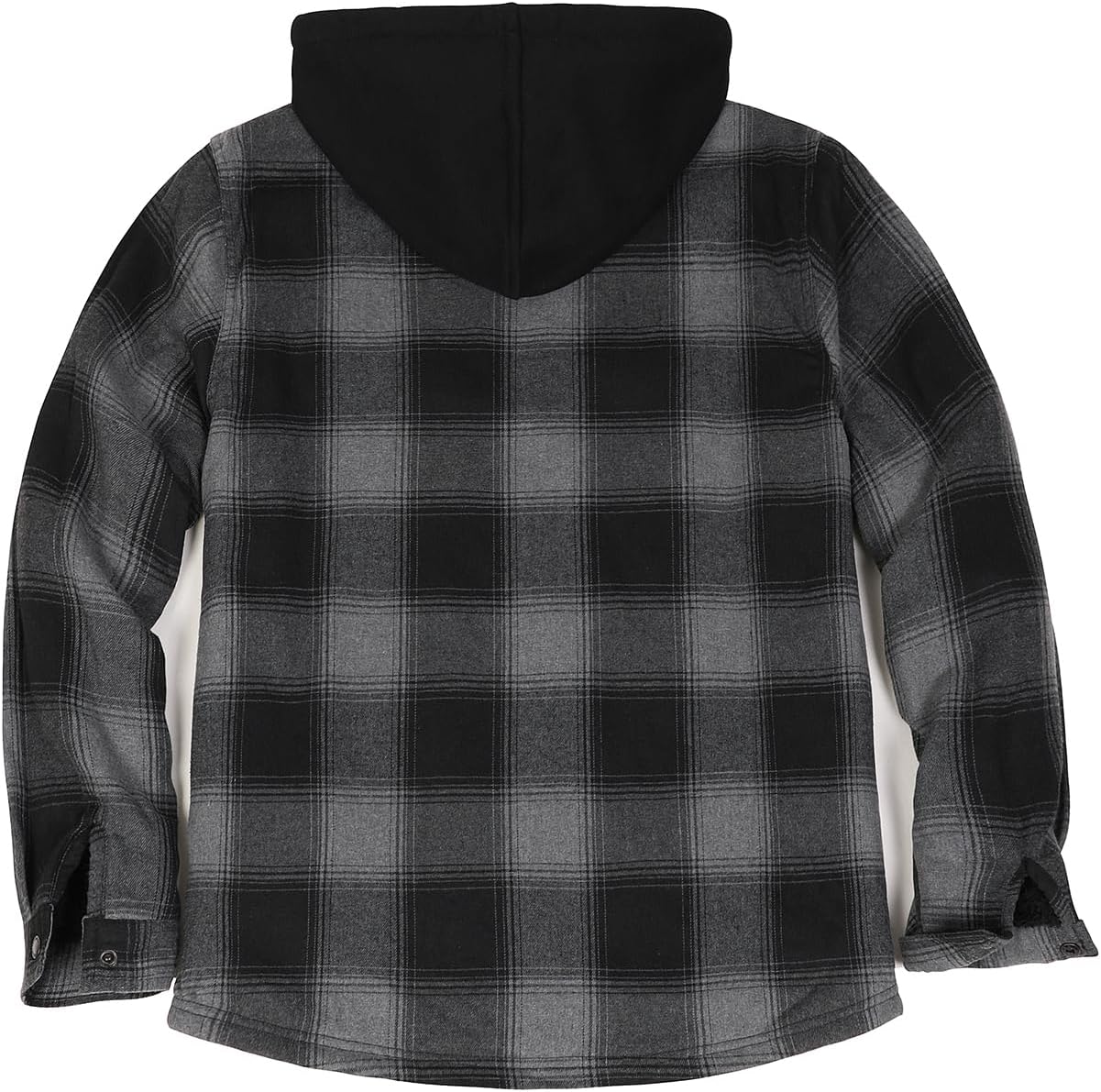 ZENTHACE Mens Sherpa Lined Flannel Shirt Jacket with Hood,Plaid Shirt-Jac,all Sherpa Lining