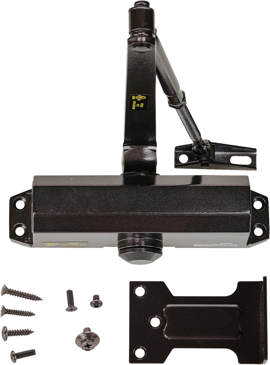 Boomerang Light/Medium Duty Residential & Light Commercial Auto Door Closer -D503 Surface Mounted, Cast Aluminum Closer, Adjustable Closing, Grade 2 & UL 3 Hour Fire Rated, Dark Bronze (US10B)