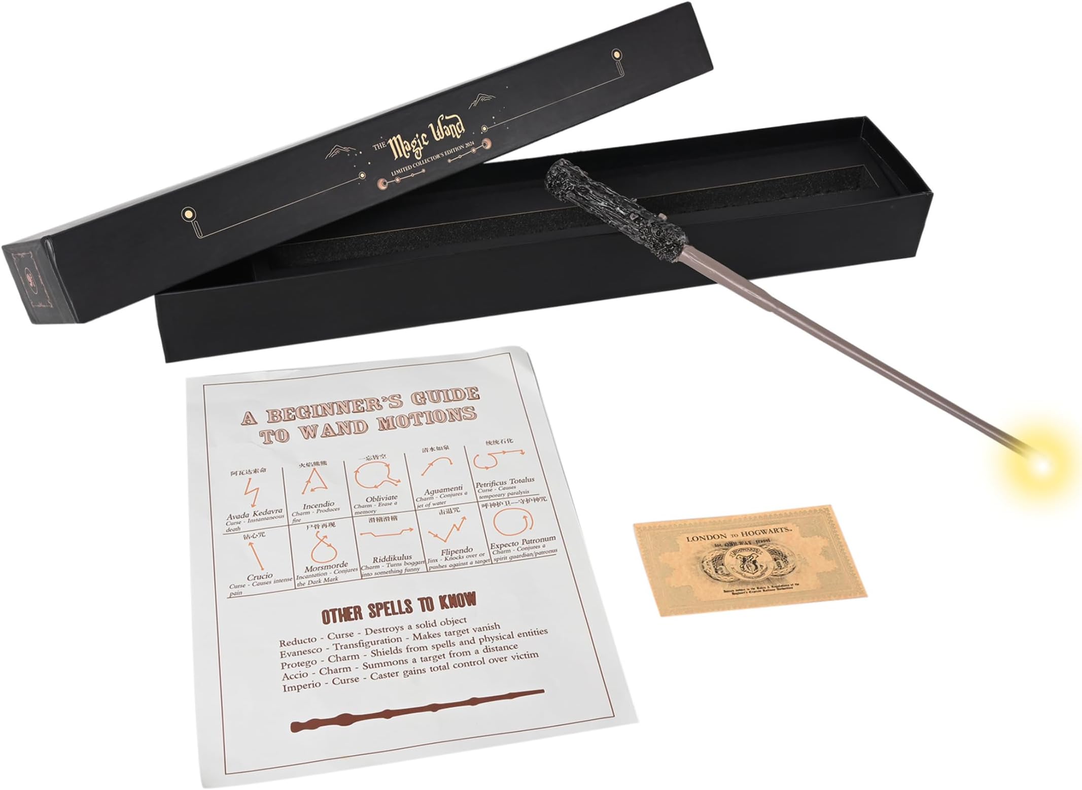 Henry Light Wand - Magic Wands Accesssories Toy for Kids Gift - Cosplay Magic Wands Stick (Limited Edition 2024), Brown