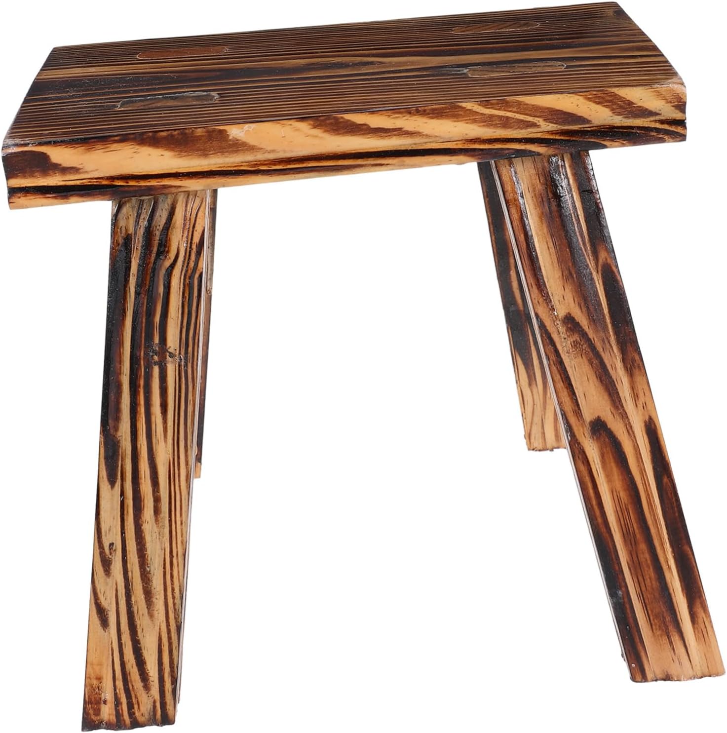 Compact Square Wooden Stool Versatile Small Stool for Changing Shoes Bathroom Use As Side Table Rustic Design with Smooth Finish Height Charcoal Color