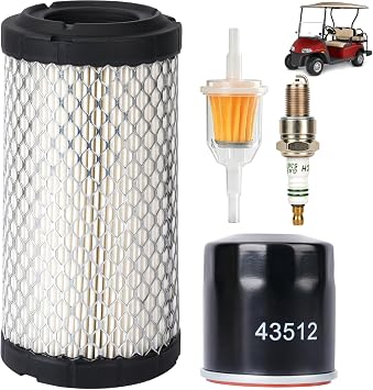 DRIVE UP EZGO Tune Up Kit for 2008-Up RXV and 2010-Up TXT Gas Golf Cart w/4 Cycle Kawasaki Motor with Air Filter Fuel Filter Oil Filter Spark Plug, 13.5 hp Engine Maintenance Kit for EZGO Models