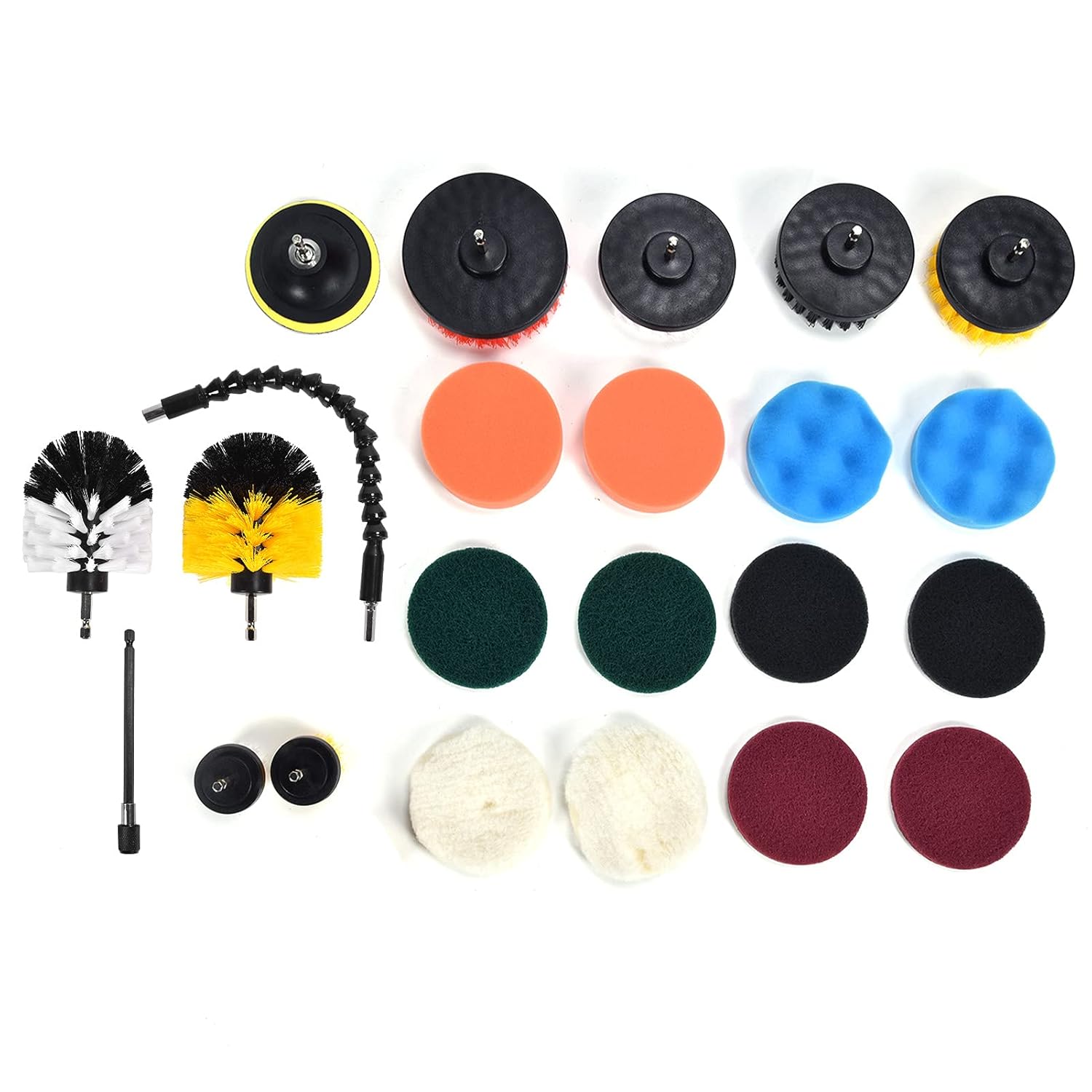 23PCS Drill B Attachment Set, Scrub Drill B Scou Pads Sponge Set with 2 s forsehold hroom Car Tiles