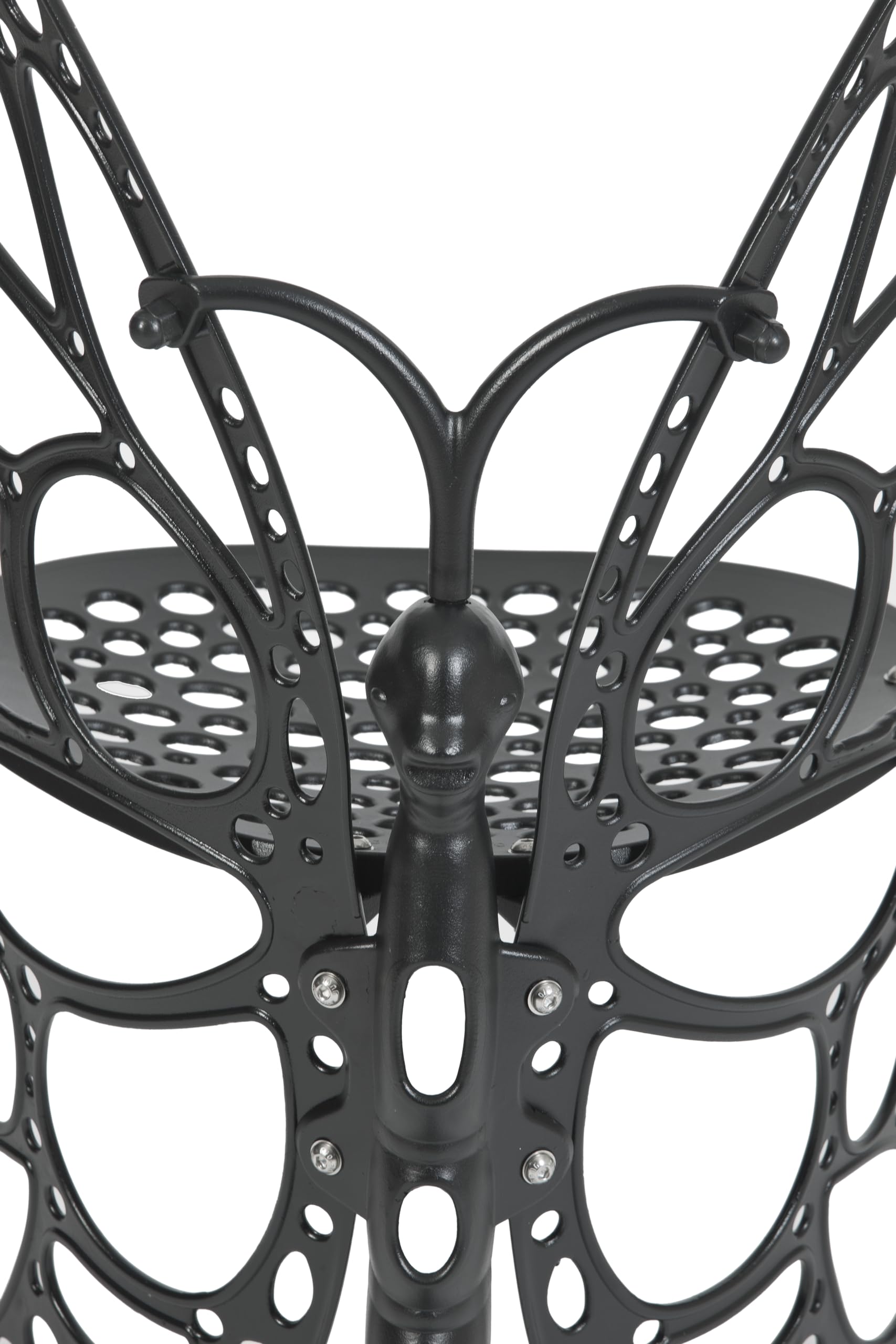 black butterfly metal patio chair