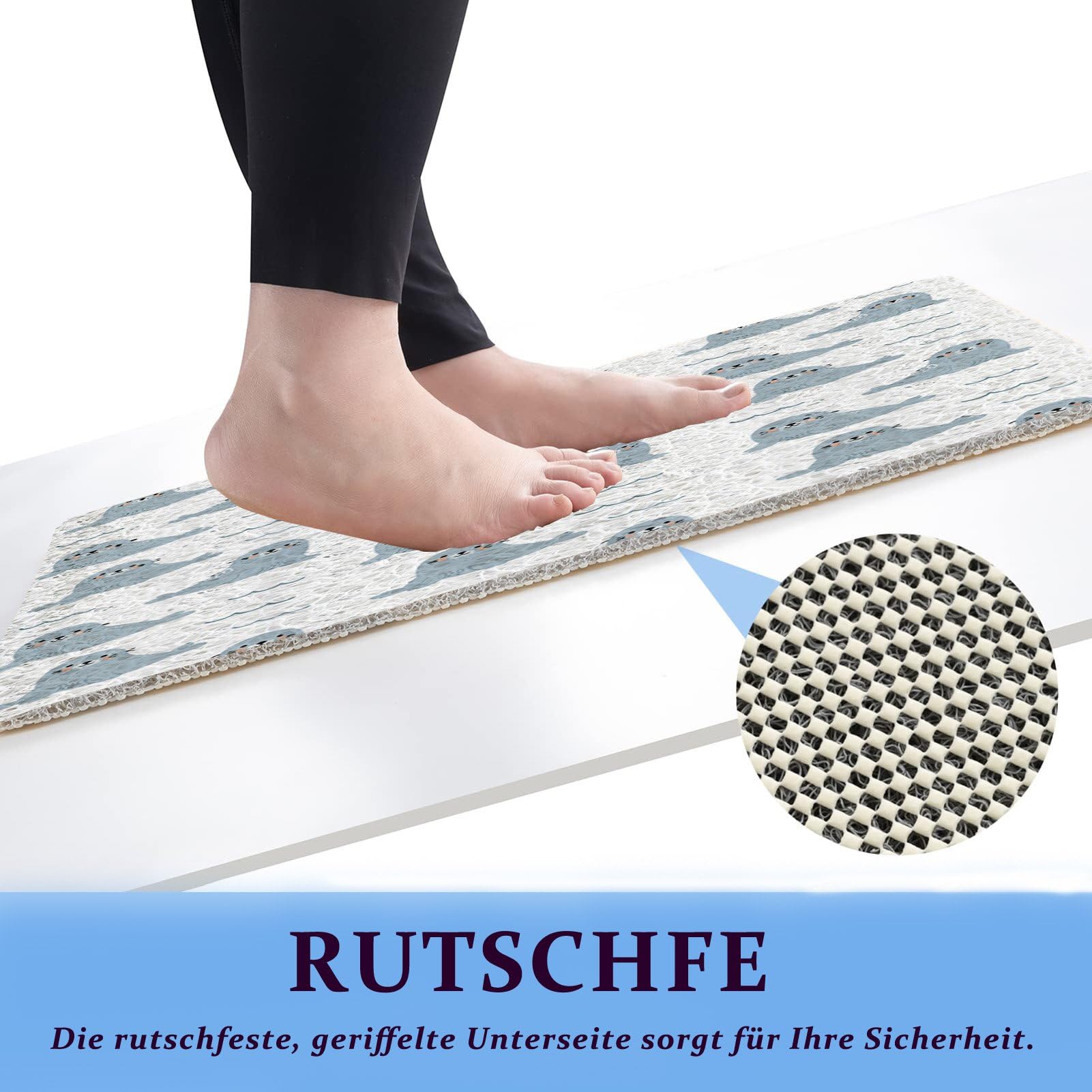 Shower Mat Bathtub Mat 80x80cm Non-Slip Quick Drying PVC Loofah Bathmat