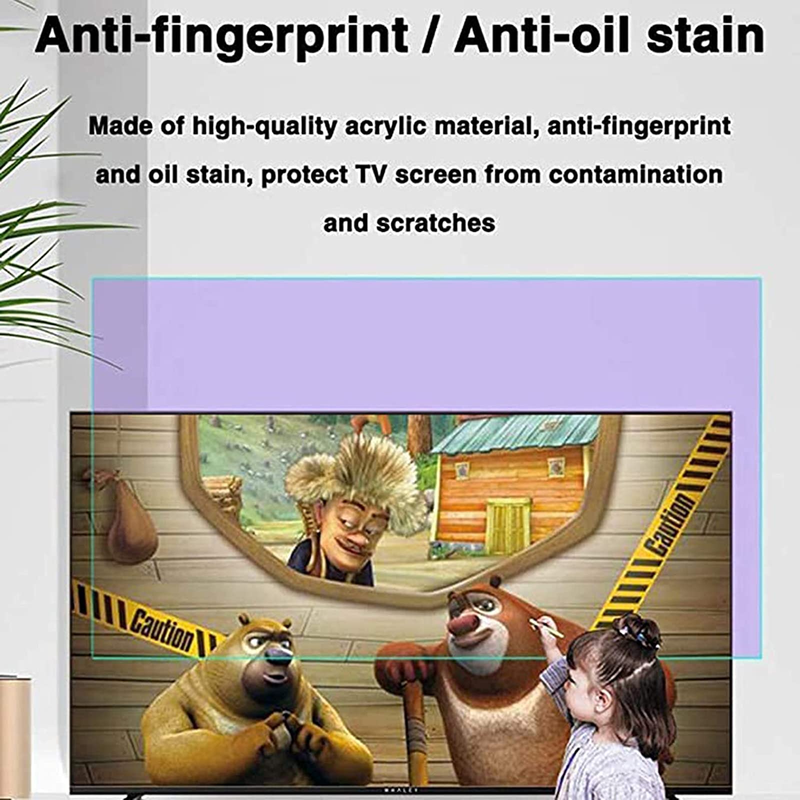 Anti Luce Blu Proteggi Schermo TV, Chiarissimo Antiriflesso Pellicola per La Protezione degli Occhi con Kit di Pulizia dello Schermo per LCD, LED, OLED E QLED 4K HDTV,32"(698 * 392)